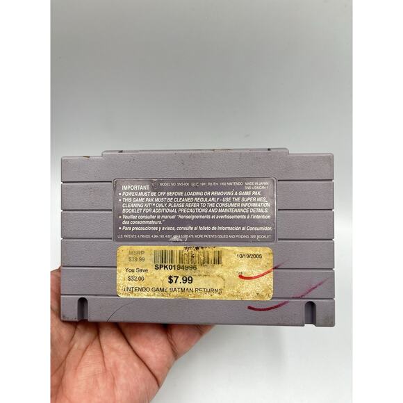 Batman Returns (Super Nintendo, 1992) SNES Cart Only Authentic TESTED - Picture 3 of 6